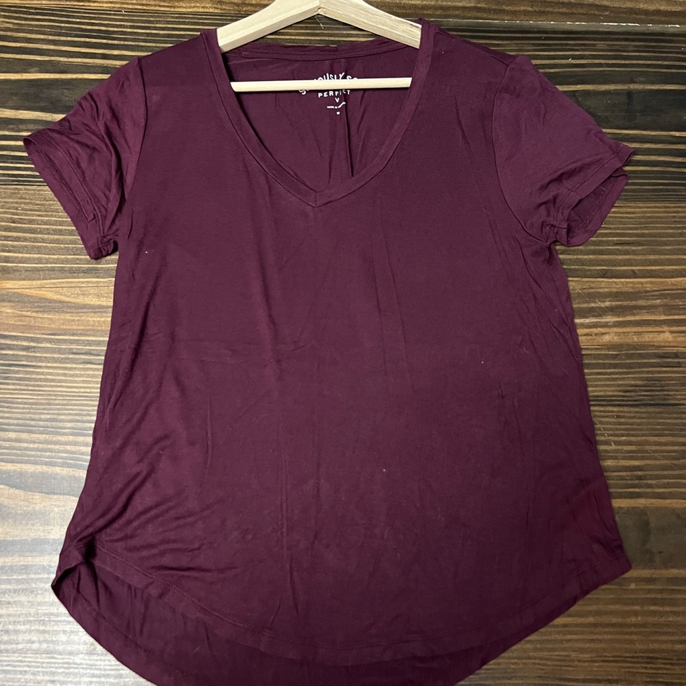 Aeropostale Burgundy Short Sleeve Relaxed Tee